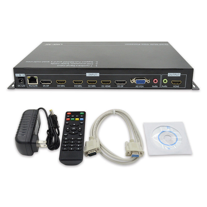 PIP POP HDMI Multi Viewer 4k 4x1 Với IR Remote RS232 Control Center Control