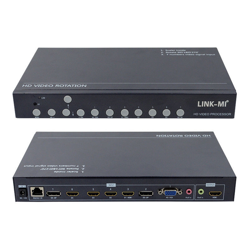 12V HDMI Video Wall Controller Video Rotator 90 180 270 độ HD Video Upscaling Rotary Switch