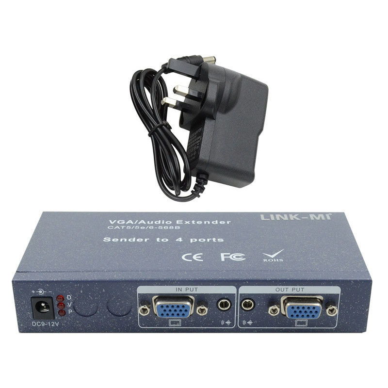 15pin 4 cổng VGA Extender 1 đến 4 VGA Splitter 4 kênh Video UTP Extender