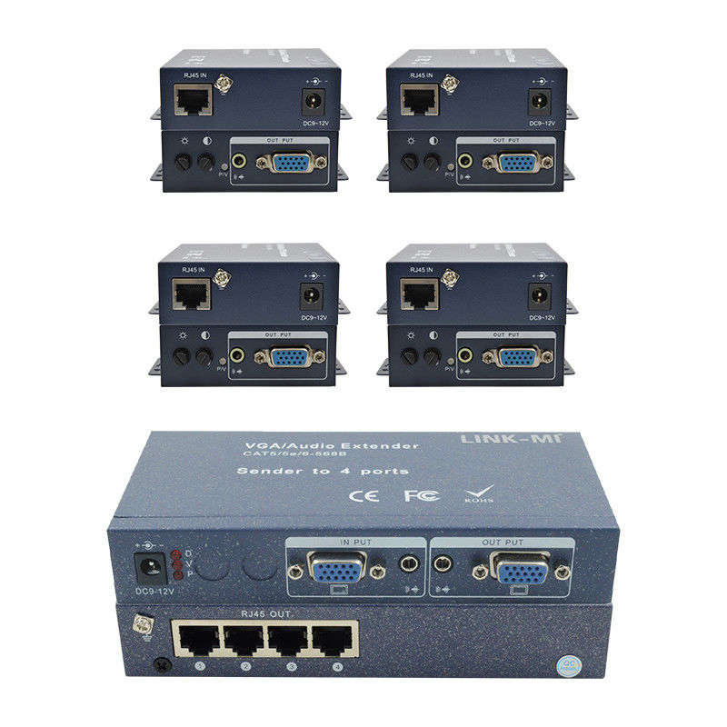 15pin 4 cổng VGA Extender 1 đến 4 VGA Splitter 4 kênh Video UTP Extender