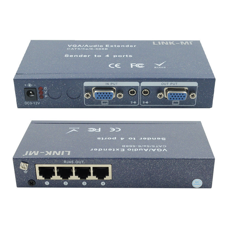 15pin 4 cổng VGA Extender 1 đến 4 VGA Splitter 4 kênh Video UTP Extender