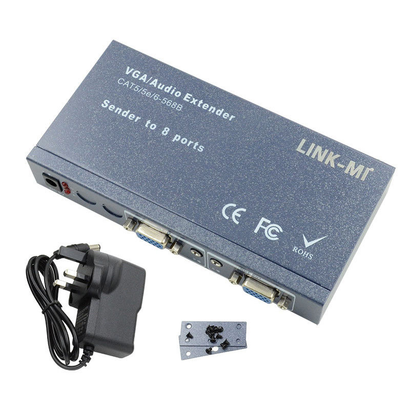 100m 200m 300m 1/8 VGA Splitter 1X8 Extender 1 đến 8 Video Audio Extender