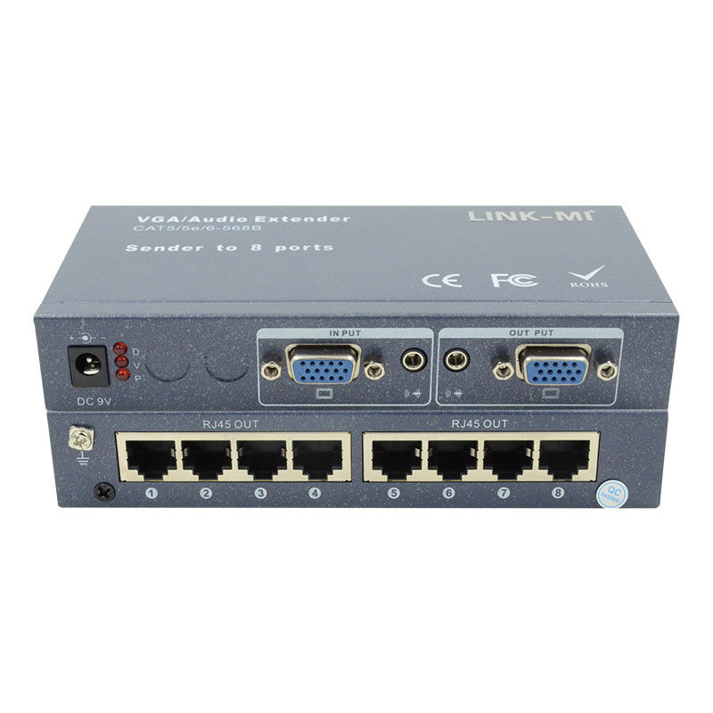 100m 200m 300m 1/8 VGA Splitter 1X8 Extender 1 đến 8 Video Audio Extender