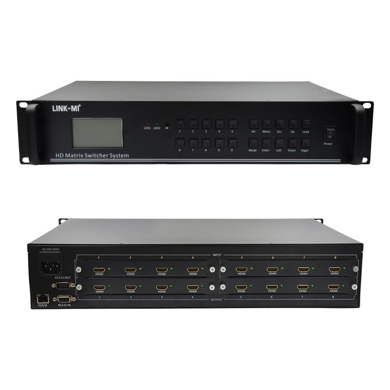 Hệ thống chuyển mạch ma trận 4K Video Audio 8X8 HDMI Ma trận RS232 TCP/IP điều khiển từ xa