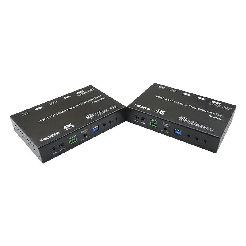 HDMI USB AV Over IP KVM Extender Over Fiber hỗ trợ POE RS232 Unicast Multicast