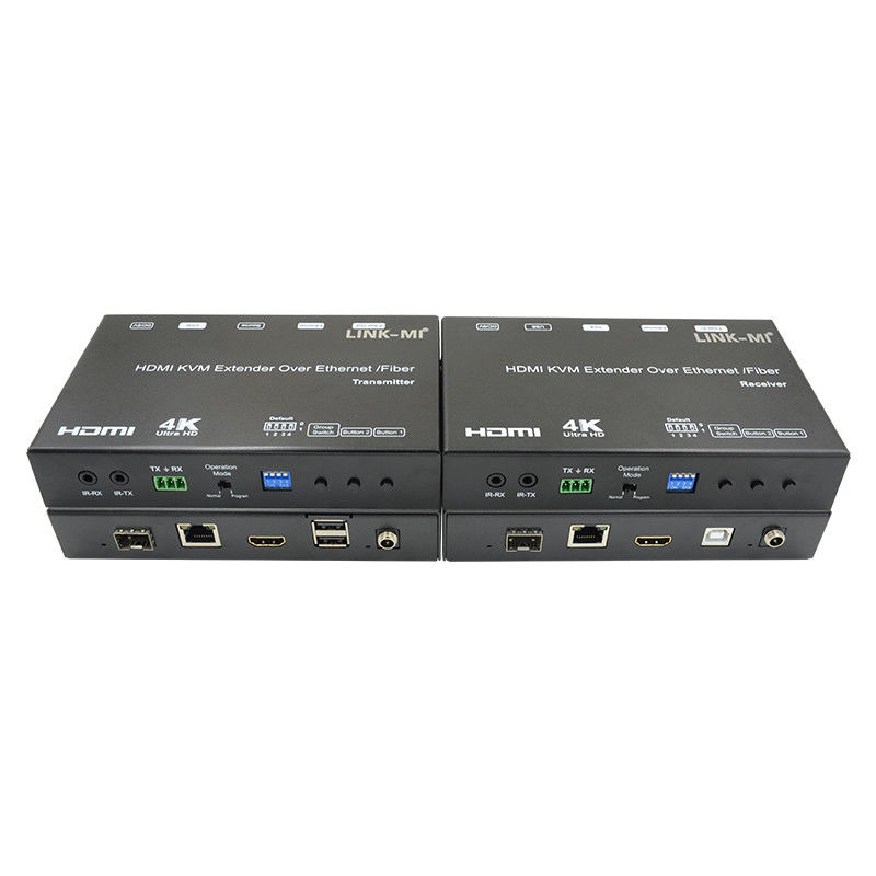 HDMI USB AV Over IP KVM Extender Over Fiber hỗ trợ POE RS232 Unicast Multicast