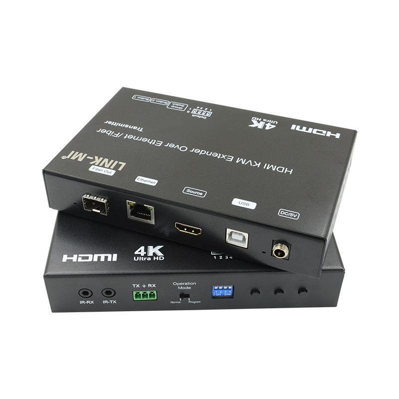 HDMI USB AV Over IP KVM Extender Over Fiber hỗ trợ POE RS232 Unicast Multicast