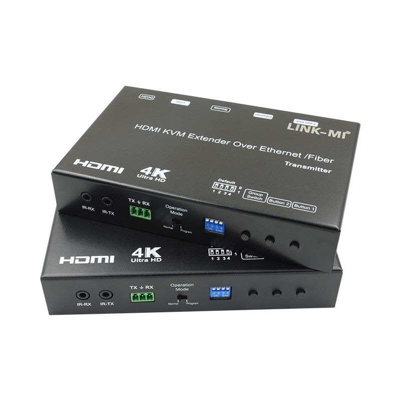 HDMI USB AV Over IP KVM Extender Over Fiber hỗ trợ POE RS232 Unicast Multicast