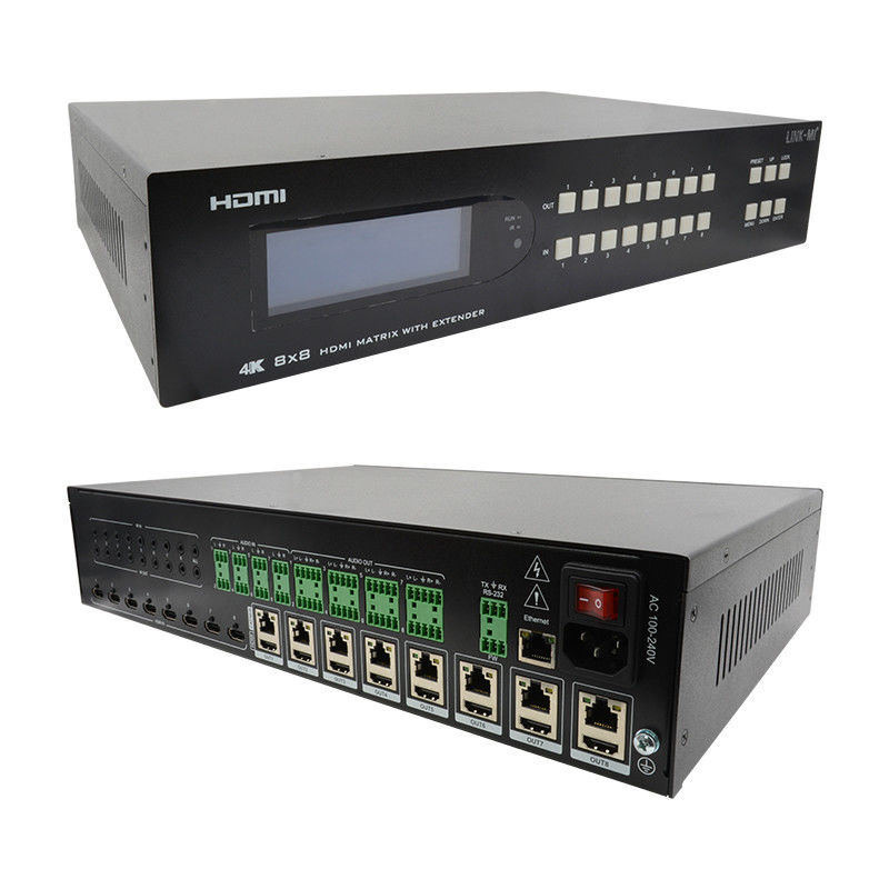 8X8 HDMI Matrix Extender lên đến 70m 8 HDMI Loop Out 4K60Hz HDMI Video Switch