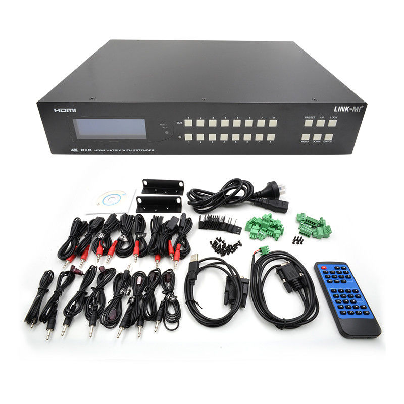 8X8 HDMI Matrix Extender lên đến 70m 8 HDMI Loop Out 4K60Hz HDMI Video Switch