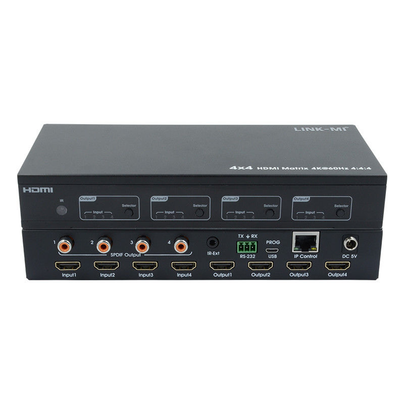 HDMI 4X4 4k Matrix Switcher 4K60Hz với SPDIF Audio AV Matrix cho 4 màn hình Ultra HD