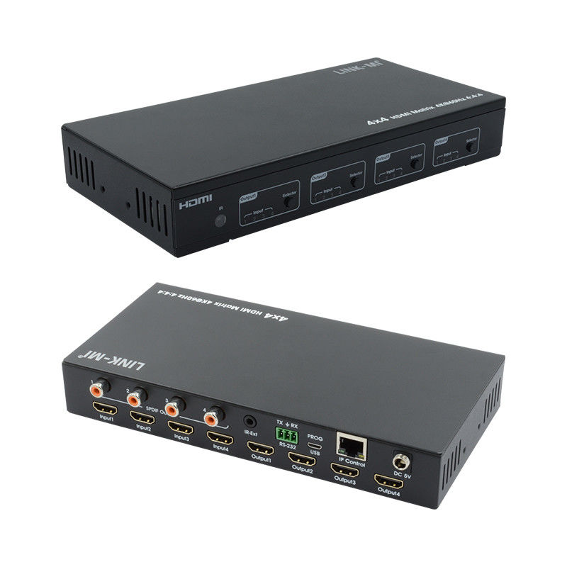 HDMI 4X4 4k Matrix Switcher 4K60Hz với SPDIF Audio AV Matrix cho 4 màn hình Ultra HD