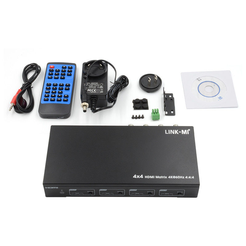 HDMI 4X4 4k Matrix Switcher 4K60Hz với SPDIF Audio AV Matrix cho 4 màn hình Ultra HD