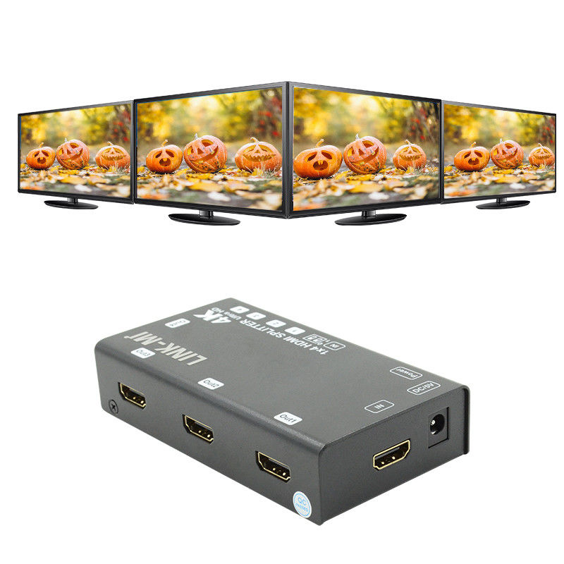 1X4 Video Splitter HDMI 4k 60Hz AV Splitter Hỗ trợ 3D EDID Cho 4 TV Ultra HD