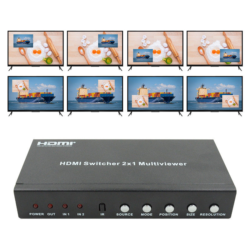 225MHz HDMI Quad Screen Splitter HDMI 2x1 Multiviewer với PIP 2 In 1 Out