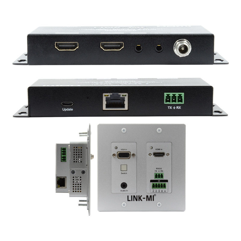4K 40M HDBaseT HDMI + VGA Wallplate Extender Bi-Directional Wide Band IR RS232 Đi qua