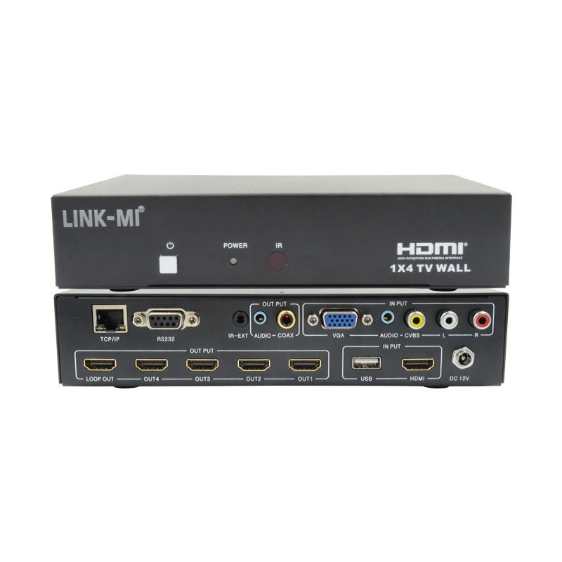 LM-TV04L HDMI 1x4 TV WALL Hỗ trợ CVBS / VGA / HDMI / USB Play Input Sources