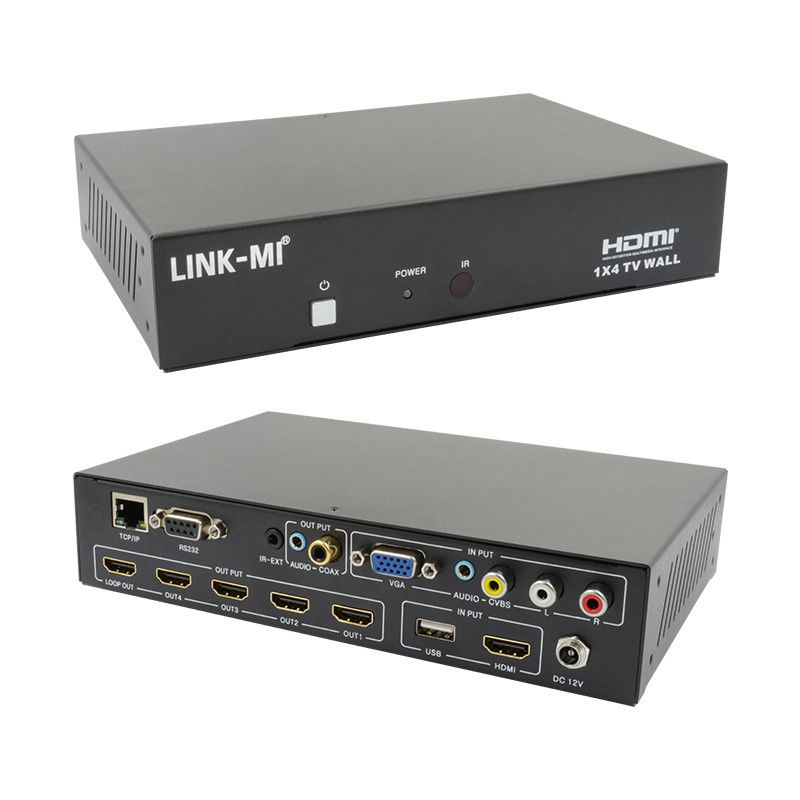LM-TV04L HDMI 1x4 TV WALL Hỗ trợ CVBS / VGA / HDMI / USB Play Input Sources