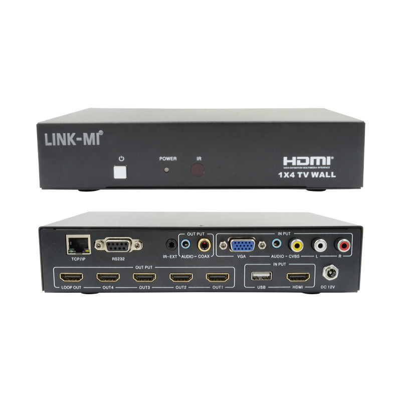 LM-TV04L HDMI 1x4 TV WALL Hỗ trợ CVBS / VGA / HDMI / USB Play Input Sources