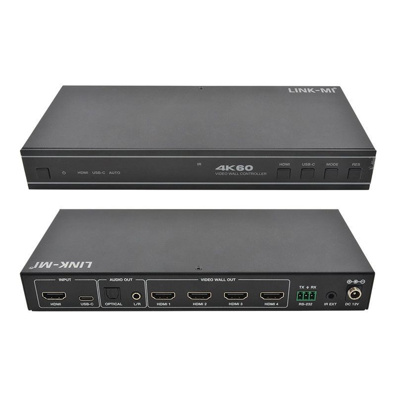 Người dùng thân thiện 1X4 HDMI Video Wall Controller với USB-C Input Audio và hỗ trợ RS232