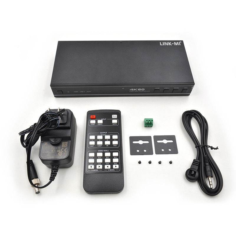 Người dùng thân thiện 1X4 HDMI Video Wall Controller với USB-C Input Audio và hỗ trợ RS232