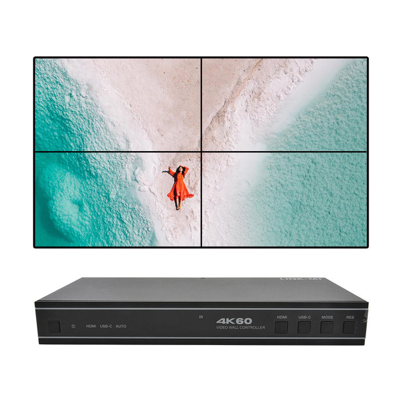 Người dùng thân thiện 1X4 HDMI Video Wall Controller với USB-C Input Audio và hỗ trợ RS232