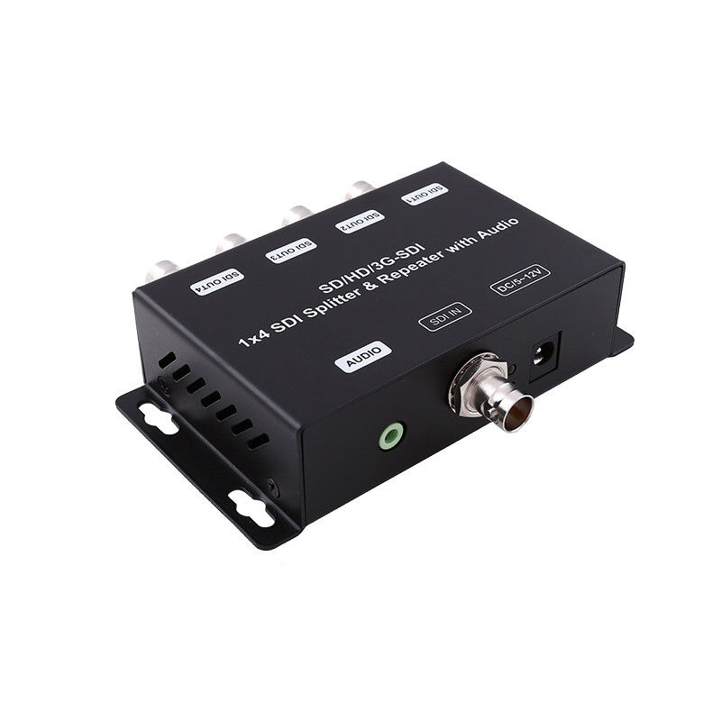 HD / SD-SDI 1 đến 4 Phân phối khuếch đại lặp lại với Audio 75 ohm Output Impedance