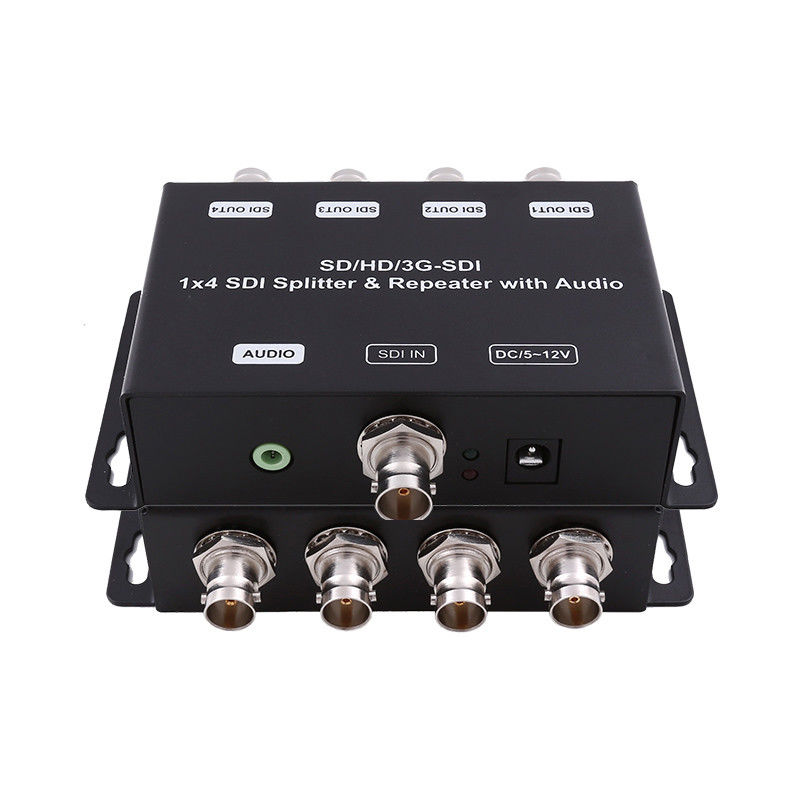 HD / SD-SDI 1 đến 4 Phân phối khuếch đại lặp lại với Audio 75 ohm Output Impedance