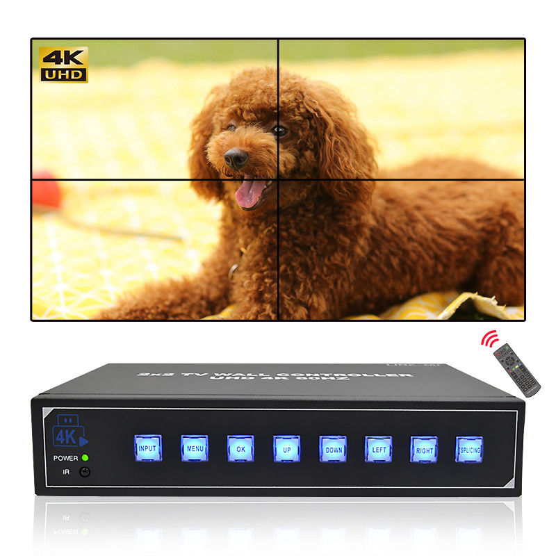 2x2 4K HDMI Video Wall Controller với 180° Rotation Support 1x4 1x3 1x2 2x1 3x1 4x1 4K60 TV Wall Controller