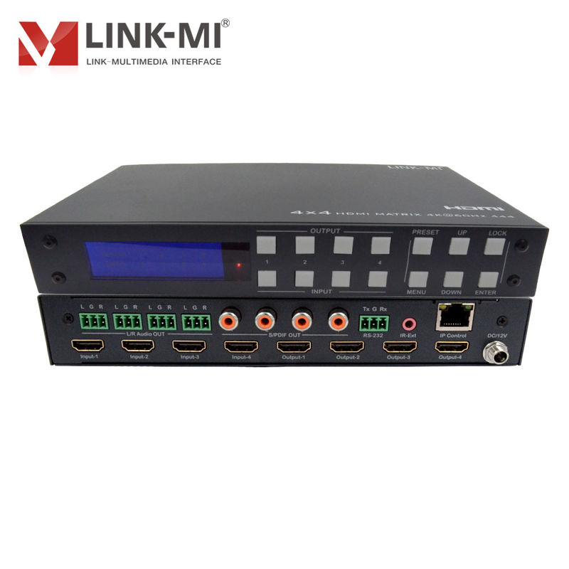 4K 4x4 HDMI Matrix HDMI 2.0b Matrix với HDCP 2.2 và DCI-P3/Rec.2020 Color Space Support